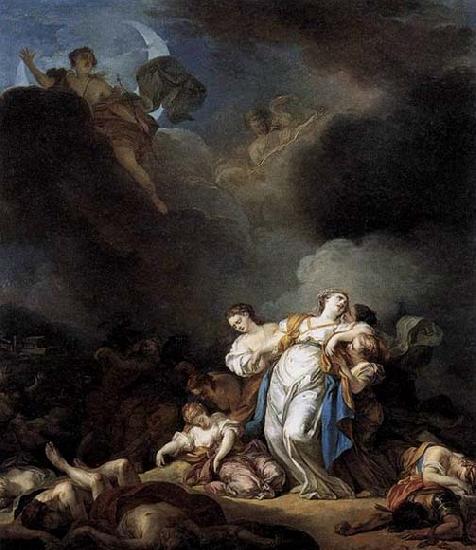 Anicet-Charles-Gabriel Lemonnier Apollo and Diana Attacking Niobe and her Children oil painting picture